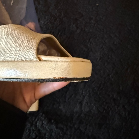 Yves Saint Laurent Cream Stiletto Heels with Ankle Strap - Picture 7 of 12